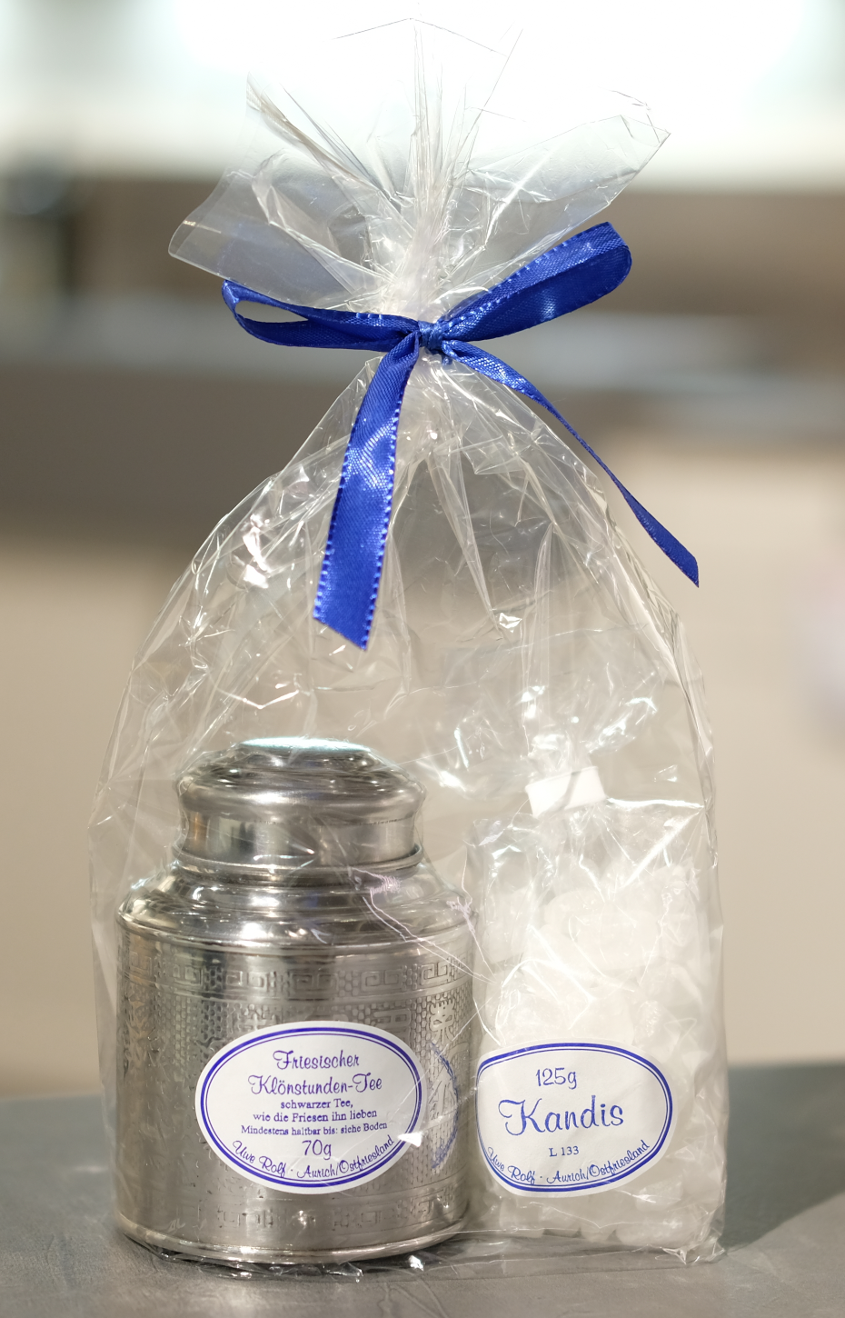 Döpseldose mit 70g Klönstundentee und Kandis