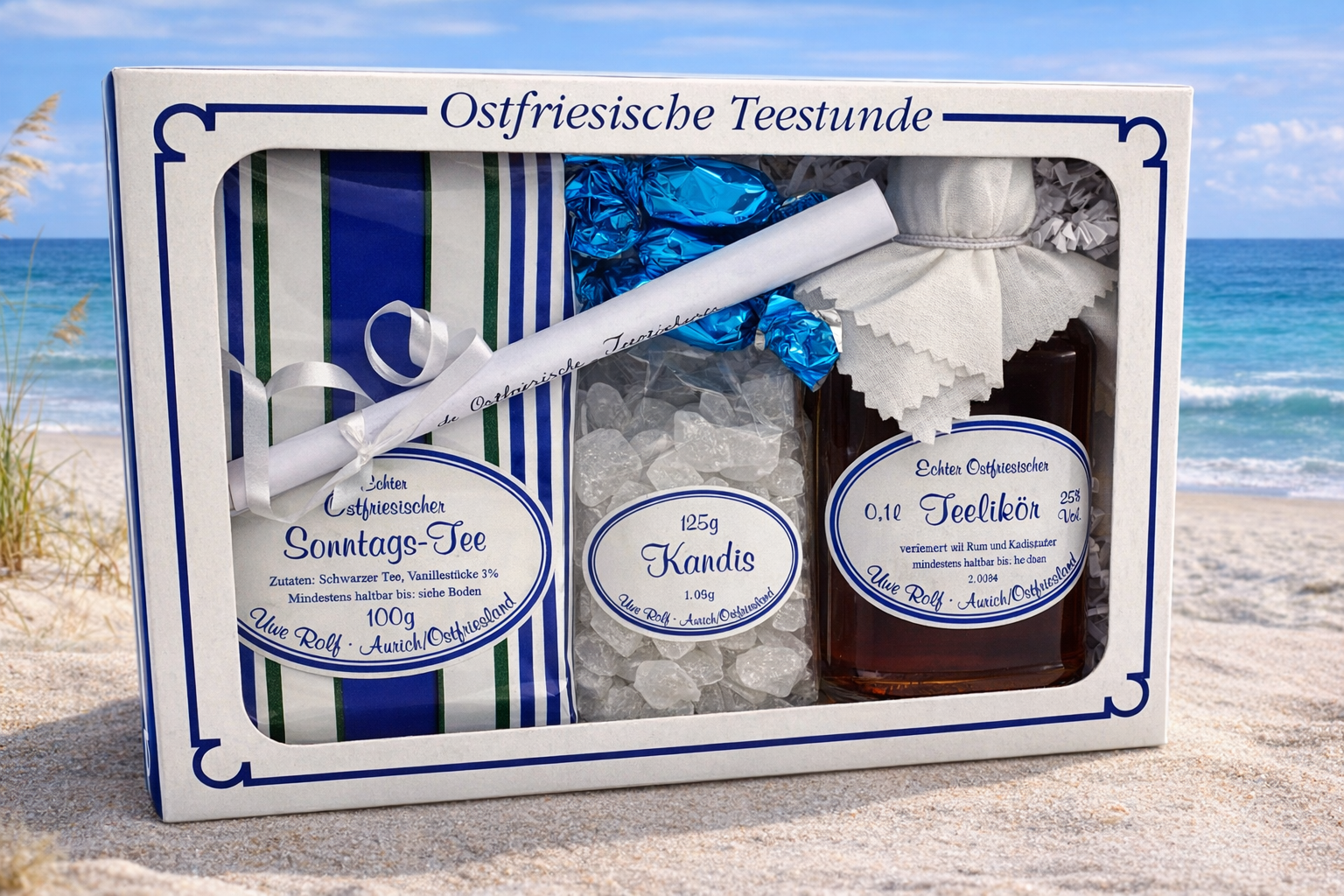 Geschenkset "Sonntagstee mit Kandis und Teelikör"