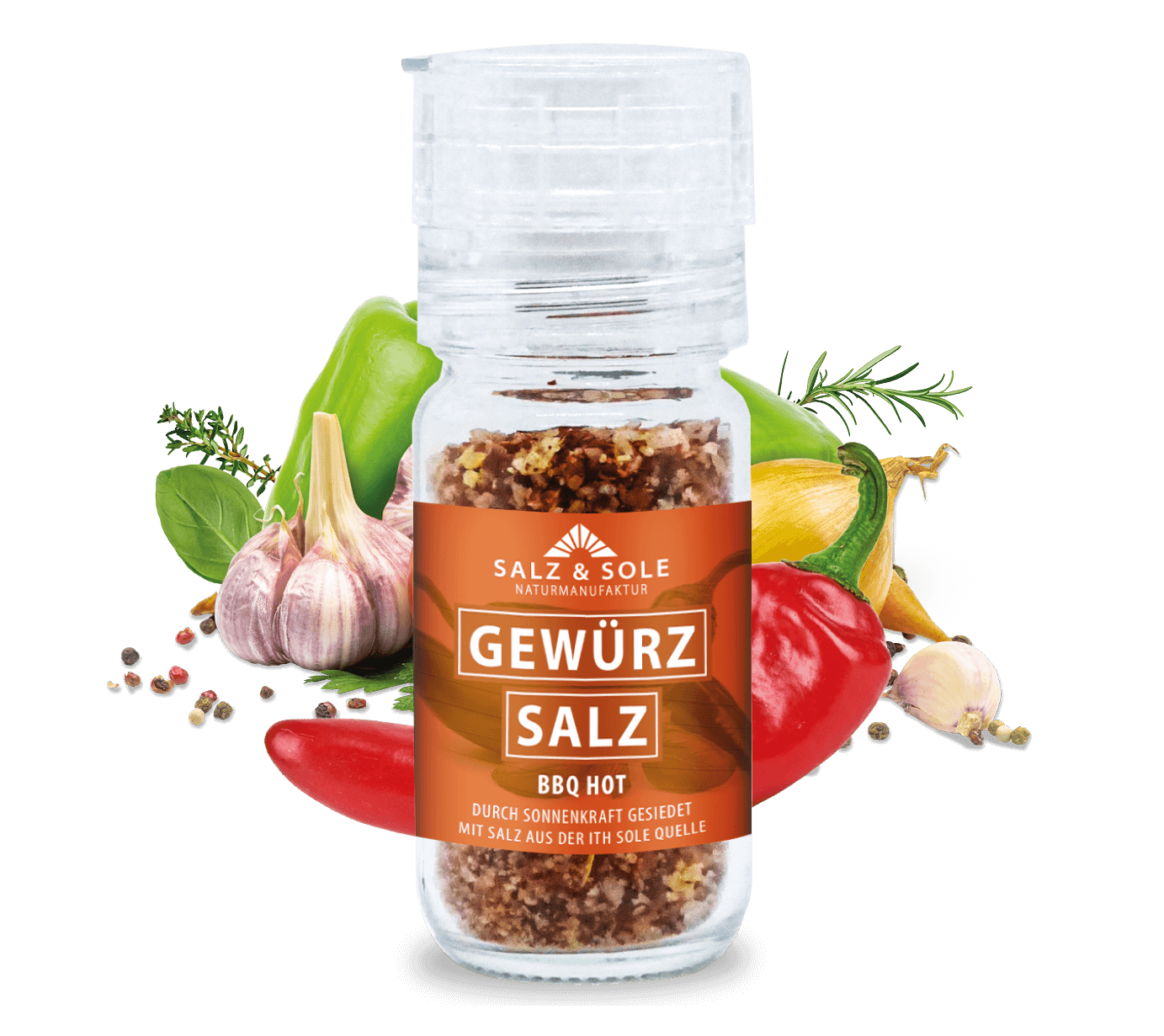 Gewürzsalz BBQ Hot Mühle 50g