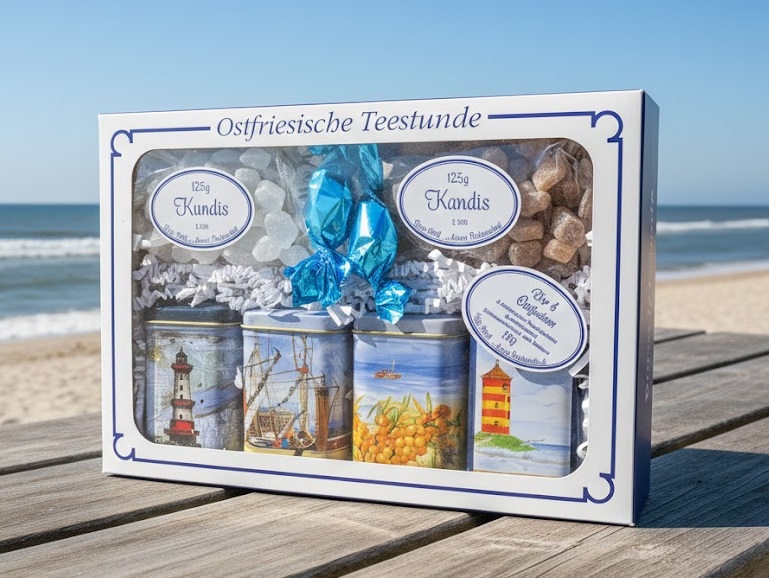Geschenkset Die vier Ostfriesen mit Kandis